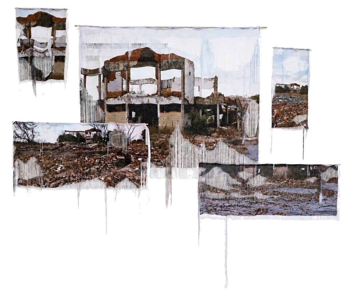 Monument, a large-scale photographic textile installation