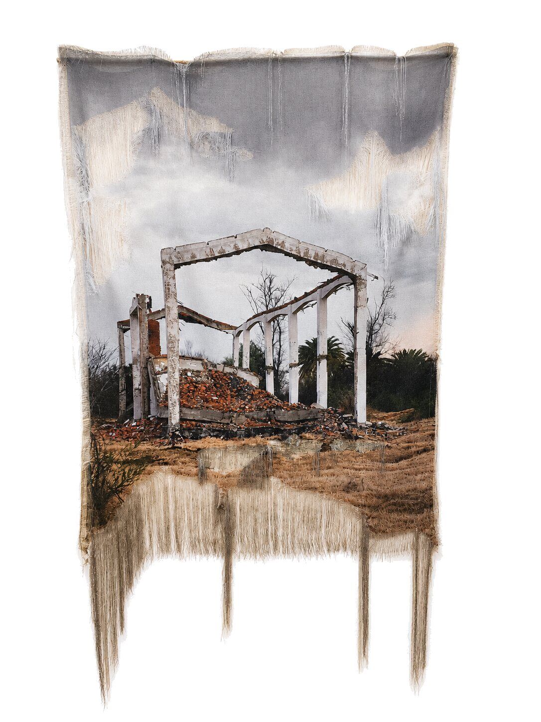 Sanctum, photographic print on fabric with skeletal structure
